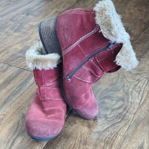 Joseph Seibel Women's Red Suede Ankle Boots Size 38